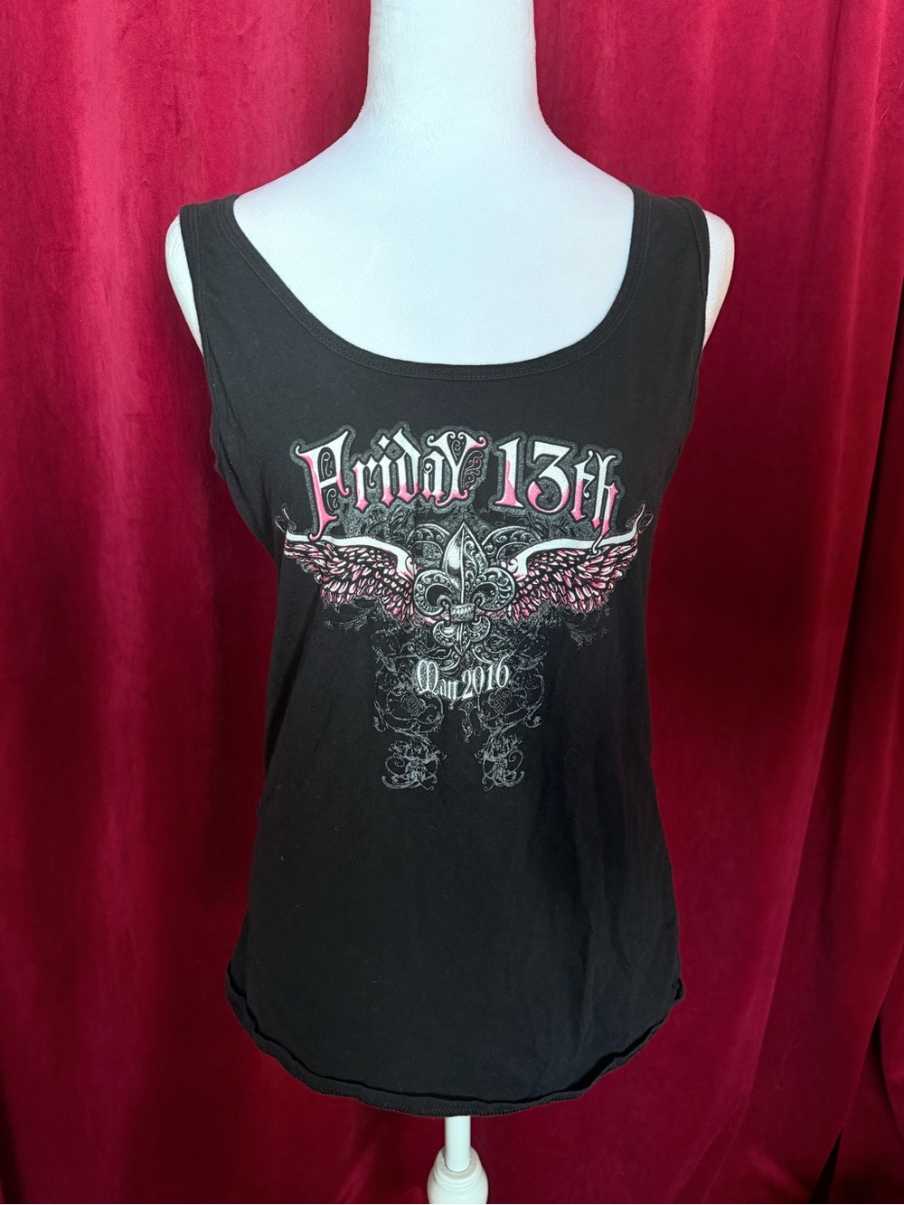 Black Graphic Tank Top